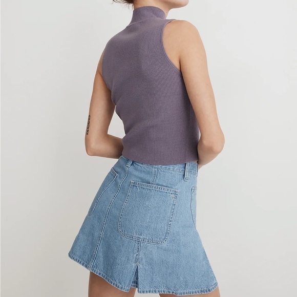 Madewell The Signature Knit Mockneck Sweater Tank smoky grape - Picture 3 of 6